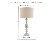 Bernadate 3-Piece Floor Lamp with 2 Table Lamps Set in Whitewash from Ashley - DMV Furniture