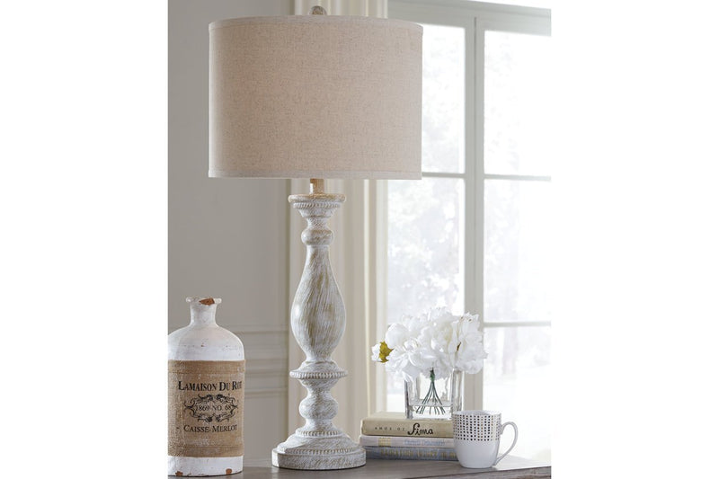Bernadate Whitewash Table Lamp (Set of 2) - DMV FurnitureTable Lamp Pair
