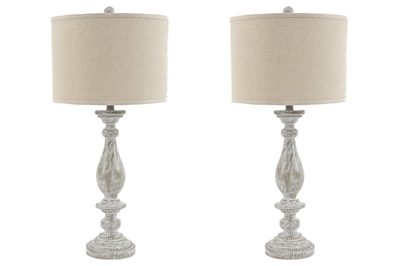 Bernadate Whitewash Table Lamp (Set of 2) - DMV FurnitureTable Lamp Pair