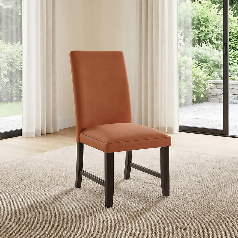 Berning Fabric Upholstered Parson Side Chair Salmon Orange (Set of 2) - 121702SLM