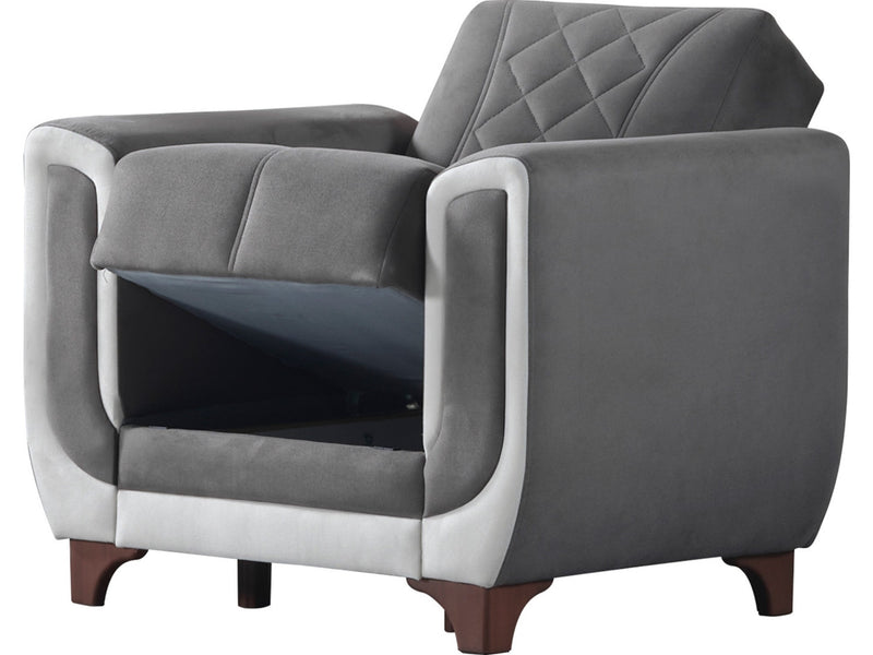 Berre Armchair Grey in Grey - 101-BER-DZ203-B
