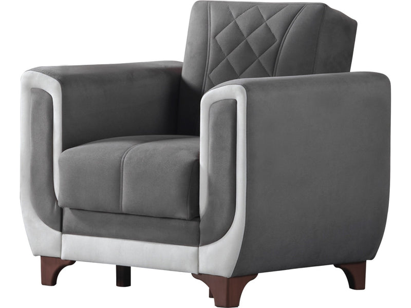 Berre Armchair Grey in Grey - 101-BER-DZ203-B