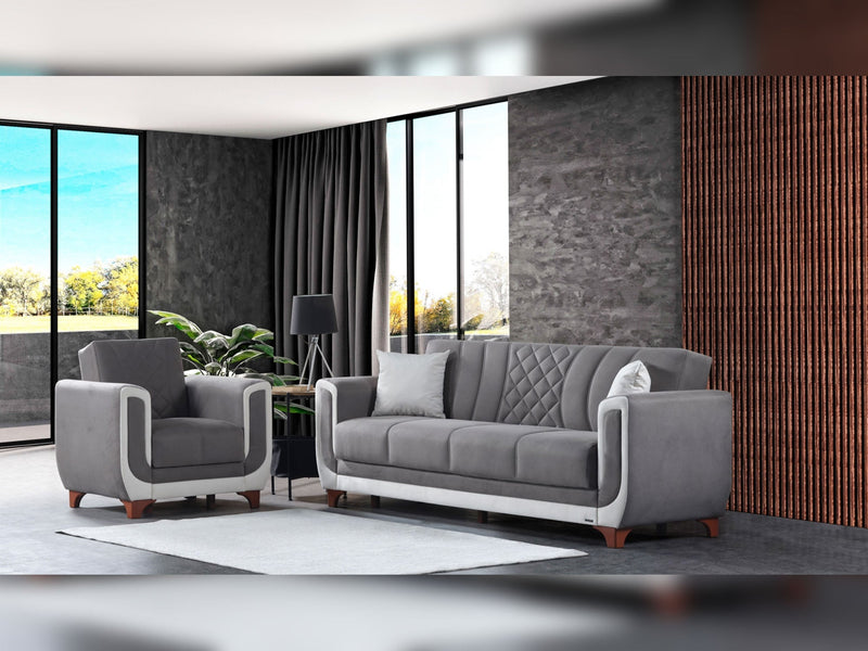 Berre Armchair Grey in Grey - 101-BER-DZ203-B