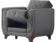 Berre Armchair Plain Grey in Grey - 102-BER-DZ203-1P