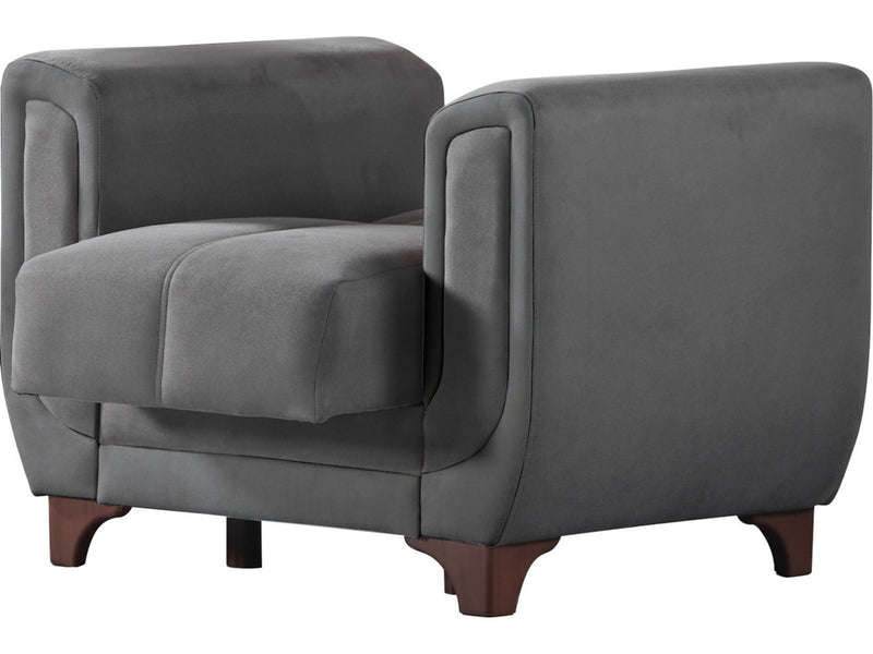 Berre Armchair Plain Grey in Grey - 102-BER-DZ203-1P