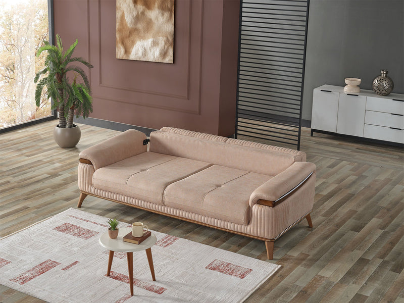 Beta 3-pieces (Sofa & Loveseat & Chair) Livingroom Set Beige in Beige - 101-BET-KAY065-321