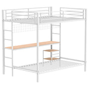 Bettoni Full-Over-Twin Workstation Bunk Bed Matte White - 460209WHT