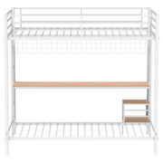 Bettoni Full-Over-Twin Workstation Bunk Bed Matte White - 460209WHT