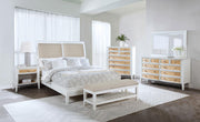 Bexhill 56-inch Upholstered California King Panel Bed White - 223471KW
