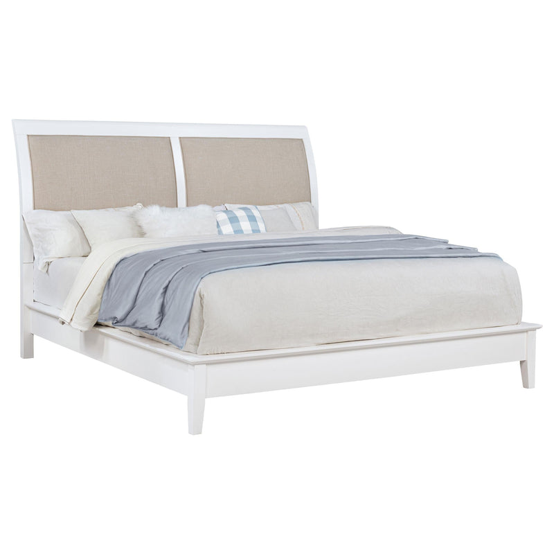 Bexhill 56-inch Upholstered Eastern King Panel Bed White - 223471KE