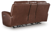 Bexhurst Mahogany Power Reclining Loveseat with Console - PCU1210218