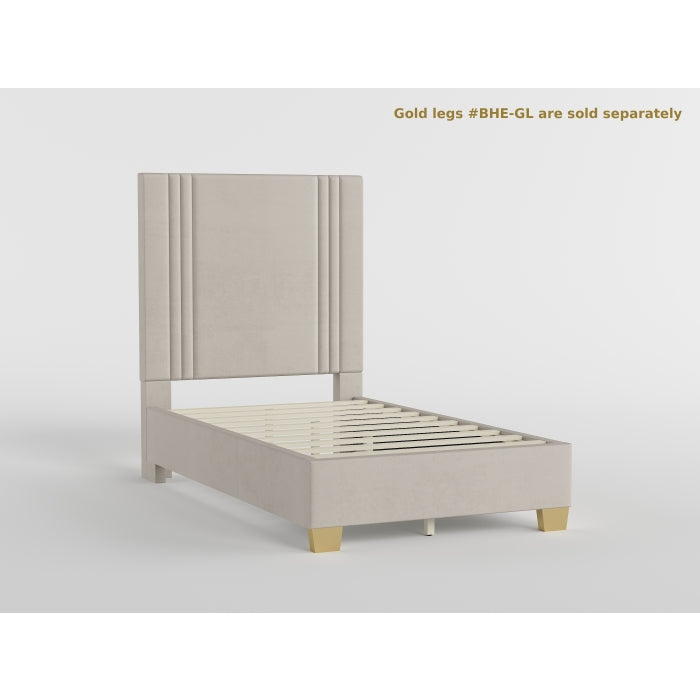 BHE5878BE-44* (2) 44" Beige Microfiber Platform Bed - BHE5878BE-44*