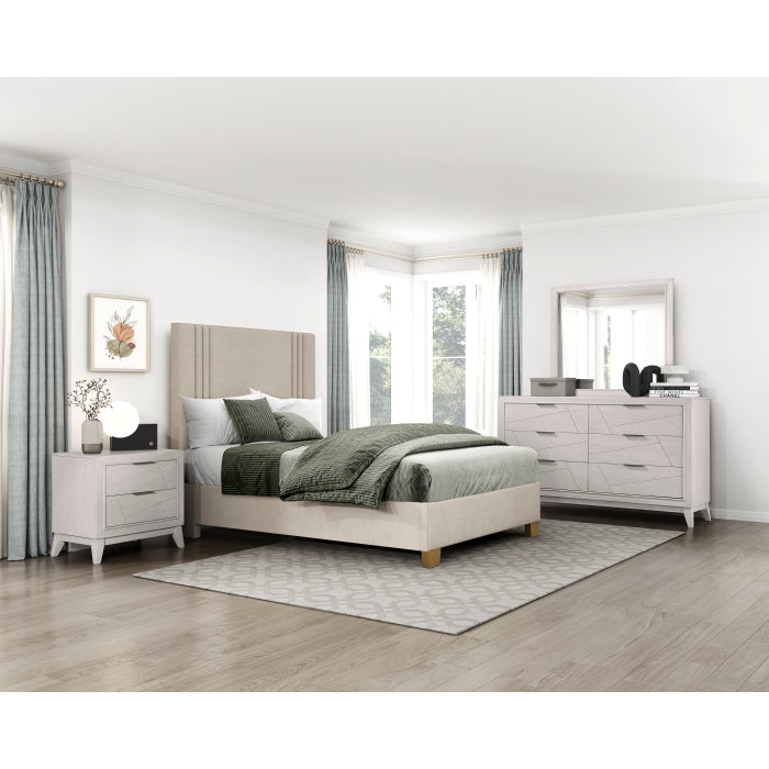 BHE5878BE-44* (2) 44" Beige Microfiber Platform Bed - BHE5878BE-44*