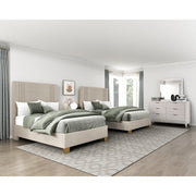 BHE5878BE-44* (2) 44" Beige Microfiber Platform Bed - BHE5878BE-44*