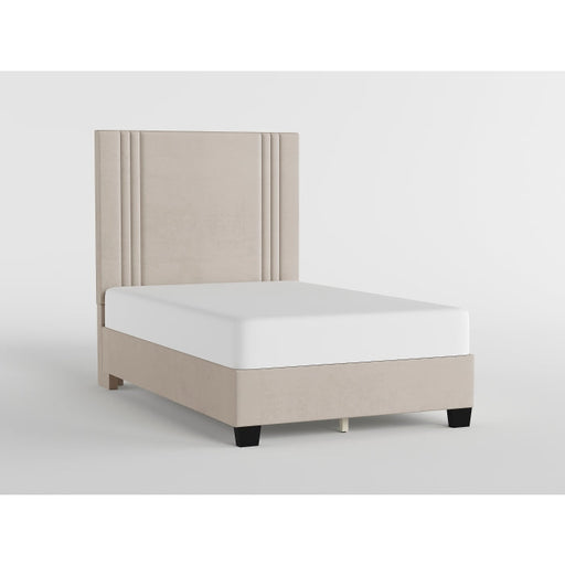 BHE5878BE-48* (2) 48" Beige Microfiber Platform Bed - BHE5878BE-48*