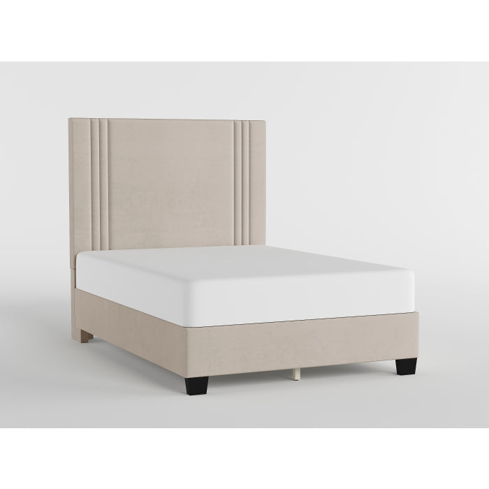BHE5878BE-54* (2) 54" Beige Microfiber Platform Bed - BHE5878BE-54*