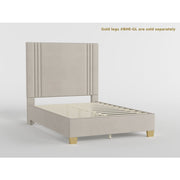 BHE5878BE-54* (2) 54" Beige Microfiber Platform Bed - BHE5878BE-54*