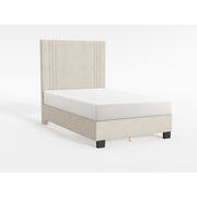 BHE5878NLB-48* (2) 48” Light Beige Microfiber Platform Bed - BHE5878NLB-48*