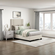 BHE5878NLB-48* (2) 48” Light Beige Microfiber Platform Bed - BHE5878NLB-48*