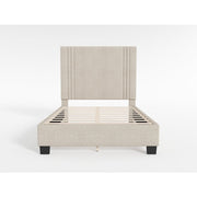 BHE5878NLB-54* (2) 54” Light Beige Microfiber Platform Bed - BHE5878NLB-54*