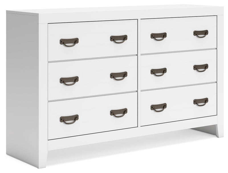 Binterglen California King Panel Bed with Dresser and Nightstand in White - DMV FurnitureBedroom Set