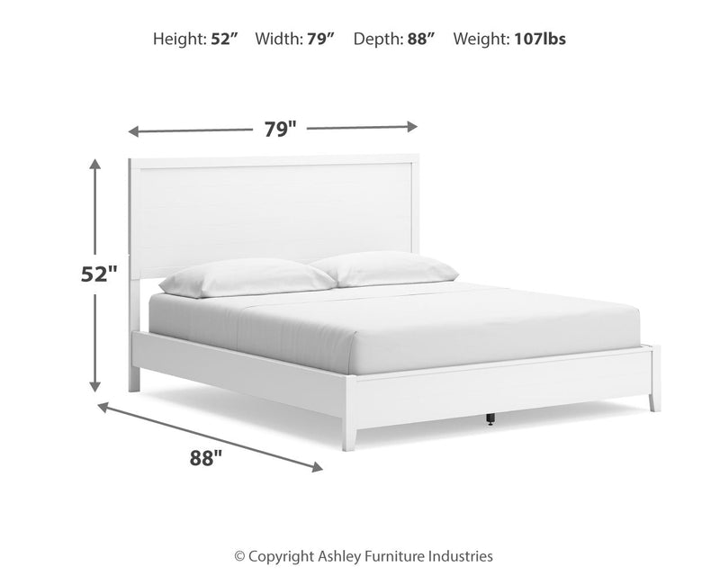 Binterglen California King Panel Bed with Dresser and Nightstand in White - DMV FurnitureBedroom Set