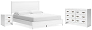 Binterglen California King Panel Bed with Dresser and Nightstand in White - DMV FurnitureBedroom Set