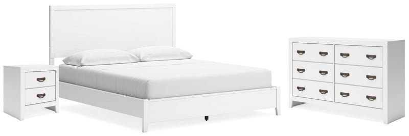Binterglen California King Panel Bed with Dresser and Nightstand in White - DMV FurnitureBedroom Set