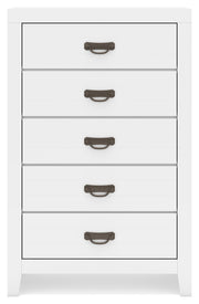 Binterglen California King Panel Bed with Mirrored Dresser and Chest in White from Ashley - DMV Furniture