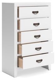 Binterglen California King Panel Bed with Mirrored Dresser and Chest in White from Ashley - DMV Furniture