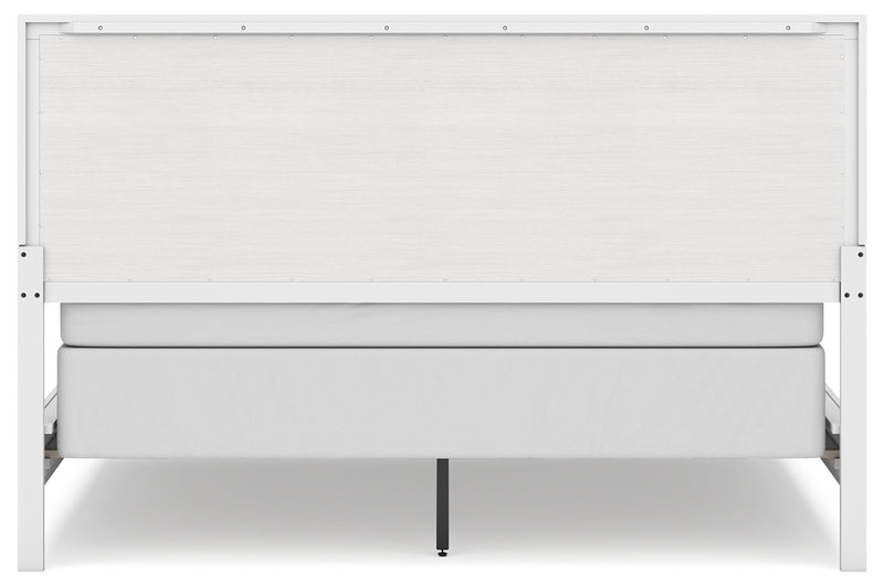 Binterglen California King Panel Bed with Mirrored Dresser and Chest in White from Ashley - DMV Furniture