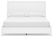 Binterglen California King Panel Bed with Mirrored Dresser, Chest and Nightstand in White from Ashley - DMV Furniture