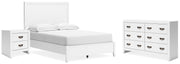 Binterglen Full Panel Bed with Dresser and Nightstand in White - DMV FurnitureYouth Bedroom Set
