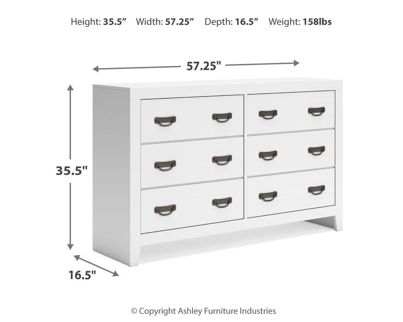 Binterglen Full Panel Bed with Dresser and Nightstand in White - DMV FurnitureYouth Bedroom Set