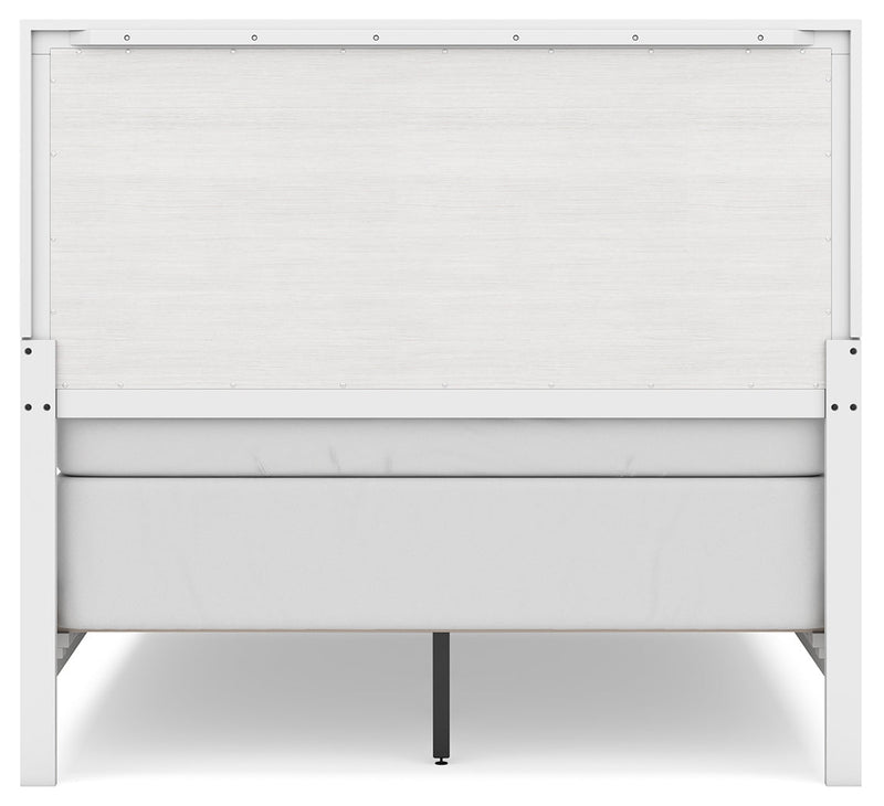 Binterglen Full Panel Bed with Mirrored Dresser, Chest and Nightstand in White - PKG016613