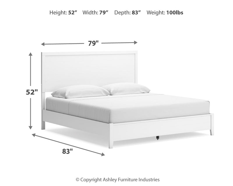 Binterglen King Panel Bed with Dresser and 2 Nightstands in White from Ashley - DMV Furniture