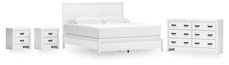Binterglen King Panel Bed with Dresser and 2 Nightstands in White from Ashley - DMV Furniture