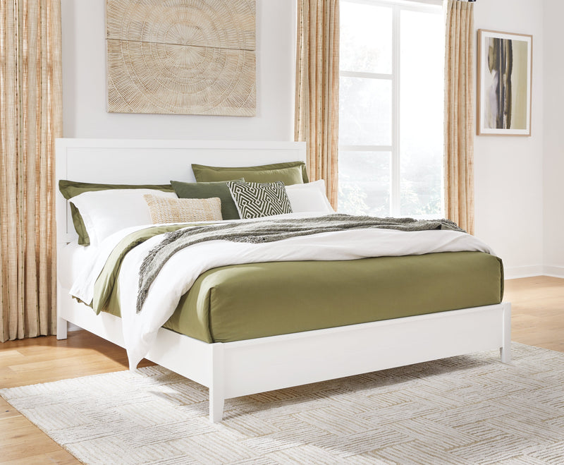 Binterglen King Panel Bed with Dresser and 2 Nightstands in White from Ashley - DMV Furniture