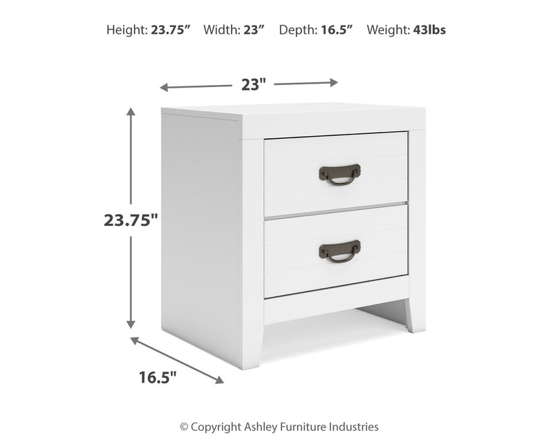 Binterglen King Panel Bed with Dresser and Nightstand in White - DMV FurnitureBedroom Set