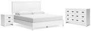Binterglen King Panel Bed with Dresser and Nightstand in White - DMV FurnitureBedroom Set