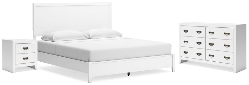 Binterglen King Panel Bed with Dresser and Nightstand in White - DMV FurnitureBedroom Set