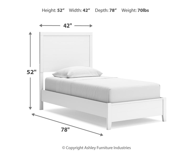 Binterglen Twin Panel Bed with Dresser and Nightstand in White - DMV FurnitureYouth Bedroom Set