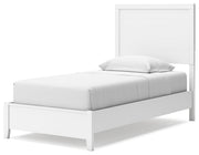 Binterglen Twin Panel Bed with Mirrored Dresser, Chest and Nightstand in White - PKG016604