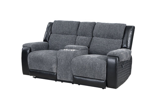U5914 Grey/Black Console Reclining Loveseat - U5914-GREY/BLACK-CRLS