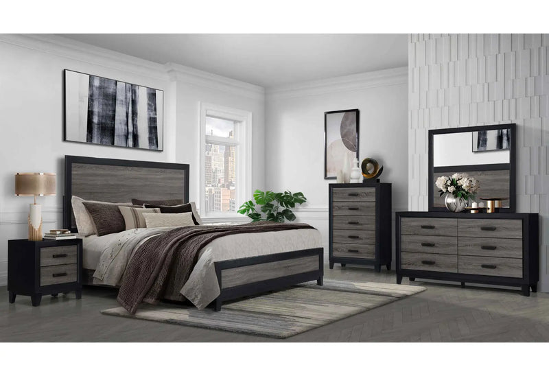 Lisbon Grey And Black Full Bed - LISBON-GREY/BLACK-FB