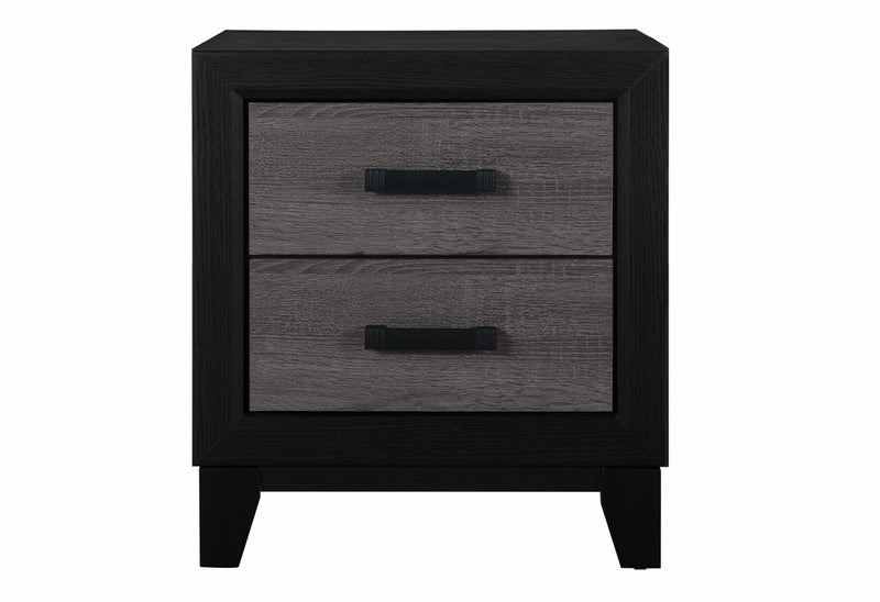 Lisbon Grey And Black Nightstand - LISBON-GREY/BLACK-NS