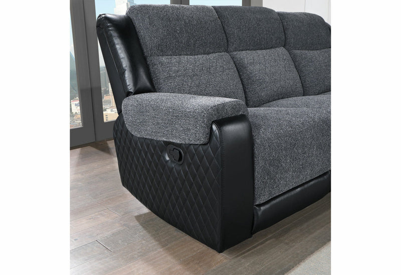 U5914 Grey/Black Recliner - U5914-GREY/BLACK-R