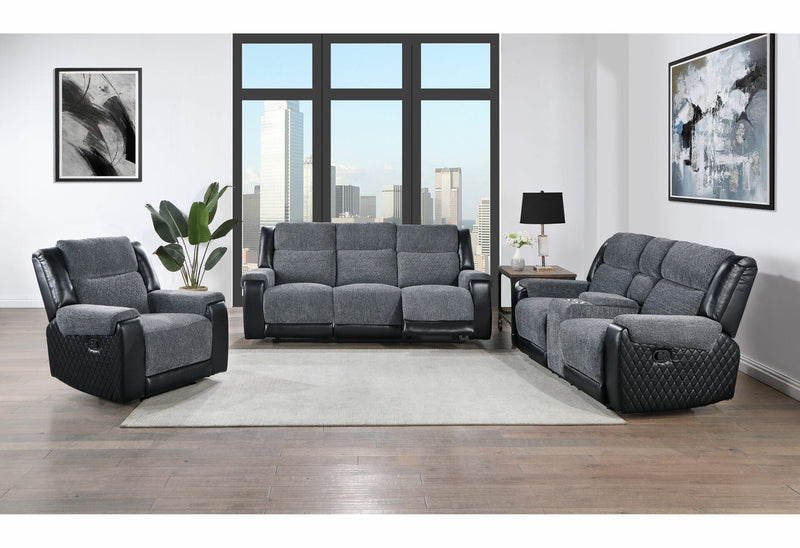 U5914 Grey/Black Recliner - U5914-GREY/BLACK-R