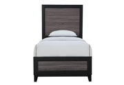 Lisbon Grey/Black Twin Bed, Dresser, Mirror And Nightstand - LISBON-GREY/BLACK-TB+DR+MR+NS