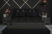 Black Visco Series Full Mattress - With Boxspring - 47628552601817